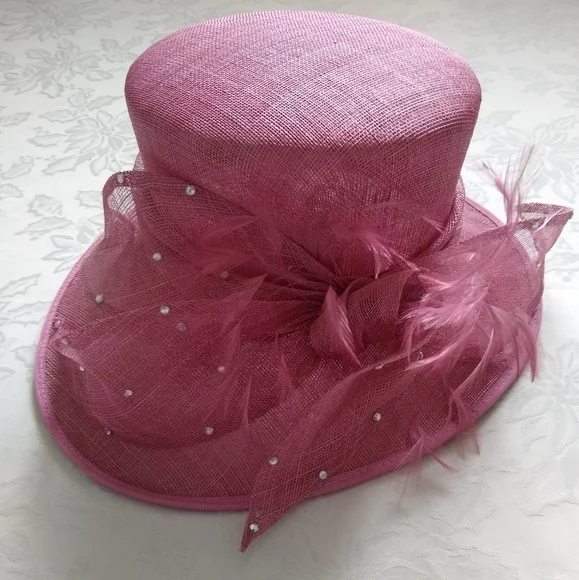 Vintage | Accessories | Pink Kentucky Derby Wide Brim 